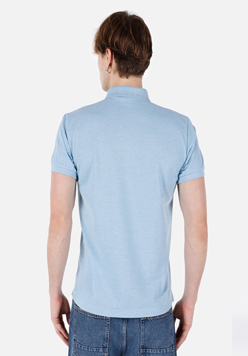 Показати інформацію про Поло З Коротким Рукавом Чоловіче Блакитне  Cltkttshm0766200