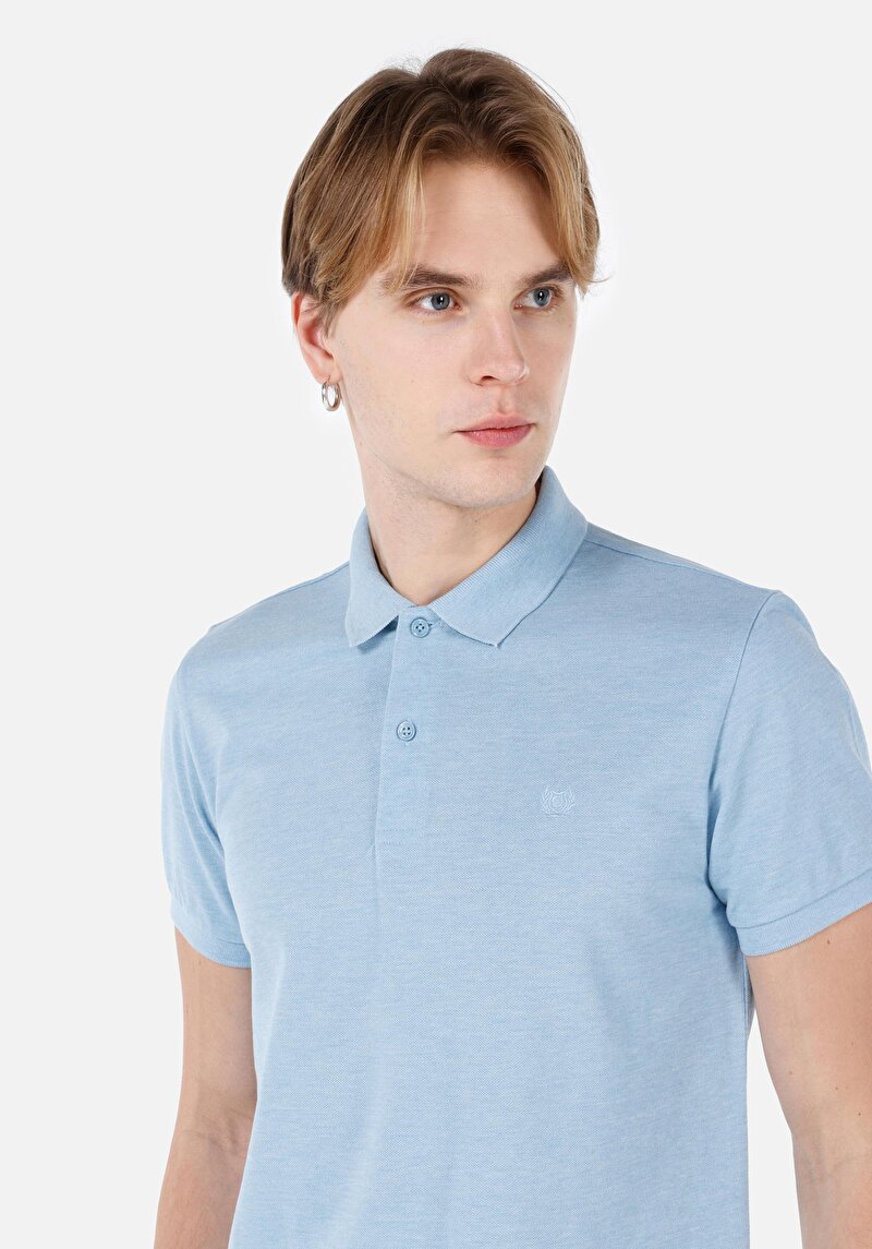 Показати інформацію про Поло З Коротким Рукавом Чоловіче Блакитне  Cltkttshm0766200