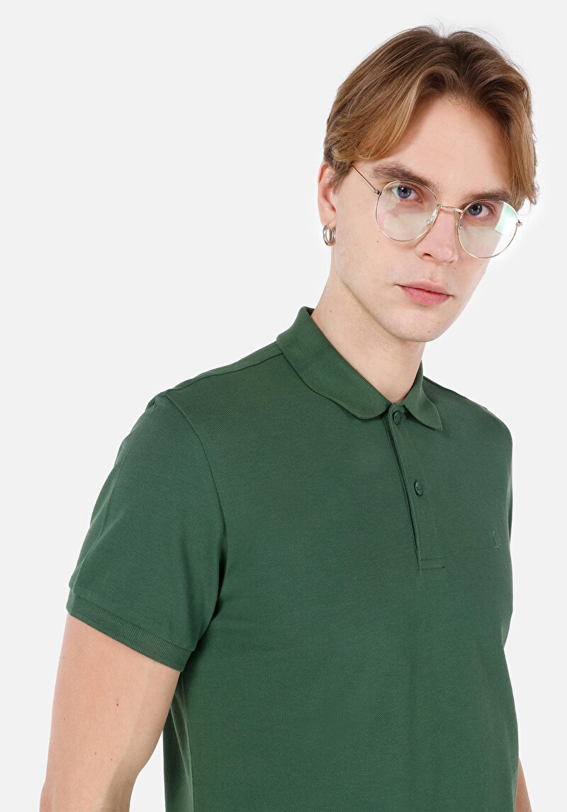 Показати інформацію про Поло З Коротким Рукавом Чоловіче Зелене  Cltkttshm0766200