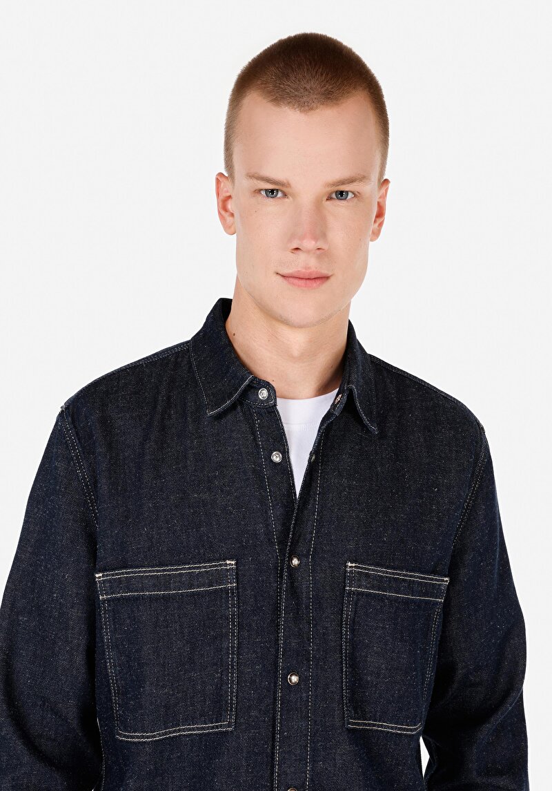 Показати інформацію про 105 Bert Сорочка З Довгим Рукавом Чоловіча Блакитна  Cl1071150