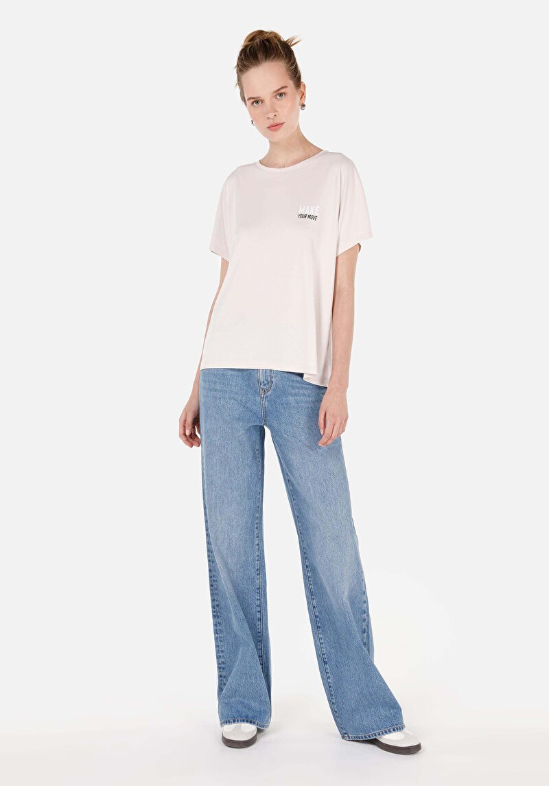 Показати інформацію про Футболка З Коротким Рукавом Жіноча Бежева  Cl1070735