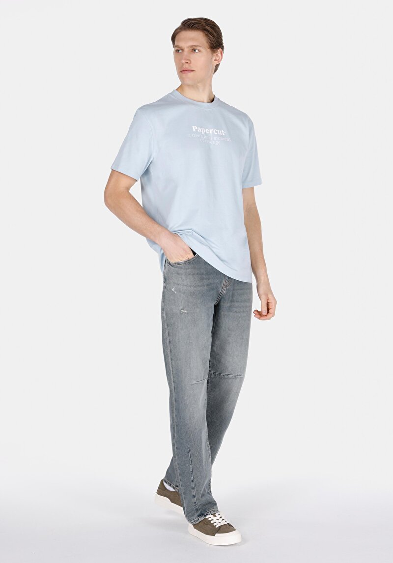 Показати інформацію про Футболка З Коротким Рукавом Чоловіча Блакитна  Cl1074402