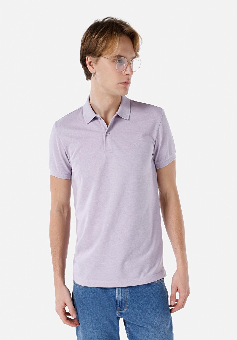 Зображення Поло З Коротким Рукавом Чоловіче Фіолетове  Cltkttshm0766200