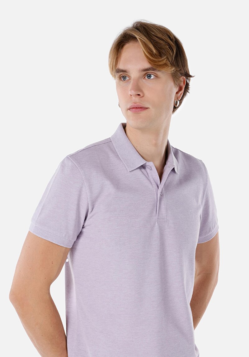 Показати інформацію про Поло З Коротким Рукавом Чоловіче Фіолетове  Cltkttshm0766200