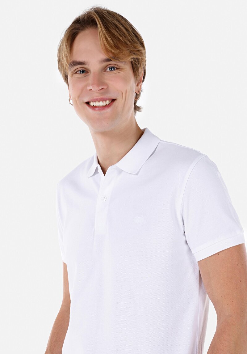 Показати інформацію про Поло З Коротким Рукавом Чоловіче Біле  Cltkttshm0766200