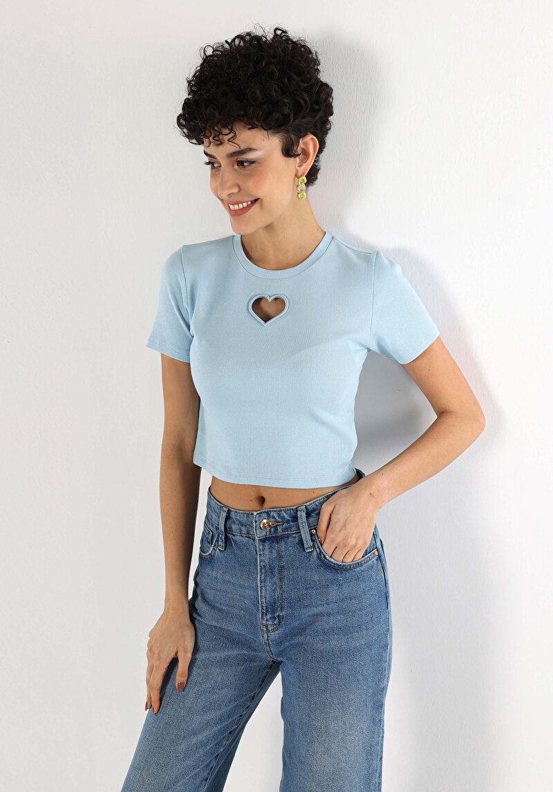 Зображення Футболка З Коротким Рукавом Жіноча Блакитна  Cl1064044