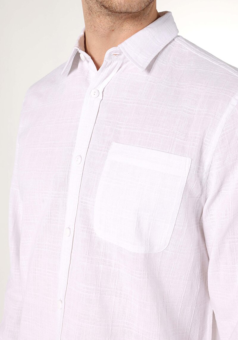 Показати інформацію про Сорочка З Довгим Рукавом Чоловіча Біла  Cl1059609