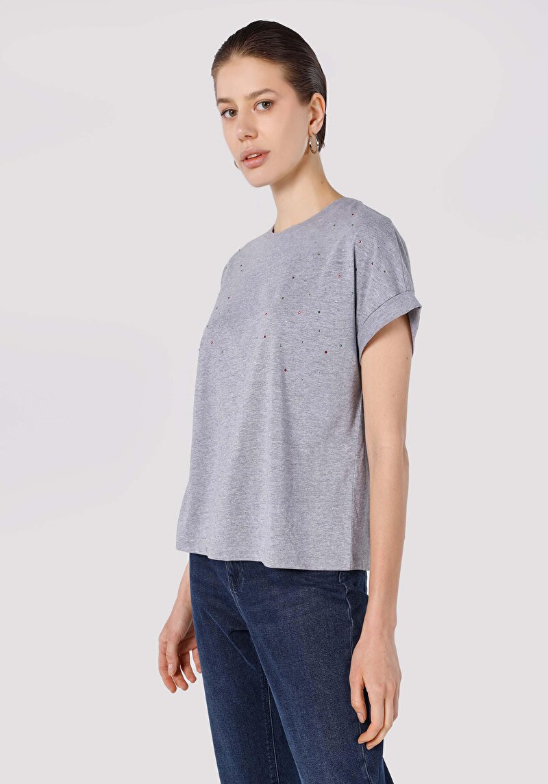 Зображення Футболка З Коротким Рукавом Жіноча Сіра  Cl1064053
