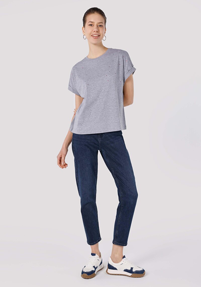 Показати інформацію про Футболка З Коротким Рукавом Жіноча Сіра  Cl1064053