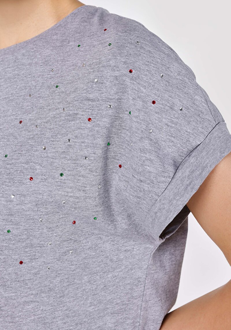 Показати інформацію про Футболка З Коротким Рукавом Жіноча Сіра  Cl1064053