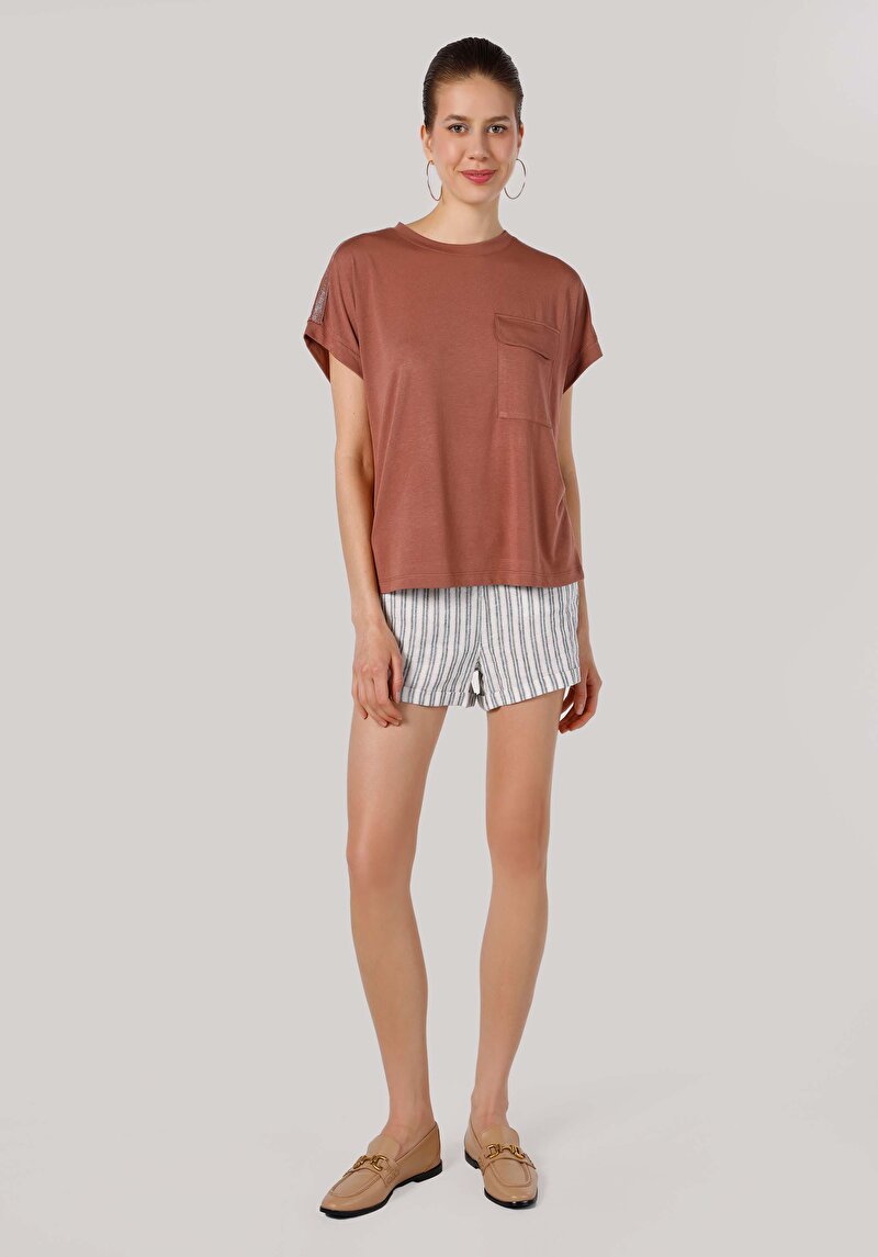 Показати інформацію про Футболка З Коротким Рукавом Жіноча Коричнева  Cl1064063