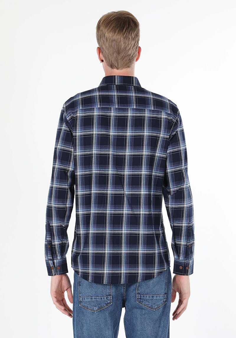 Показати інформацію про Сорочка З Довгим Рукавом Чоловіча Синя  Cl1060579