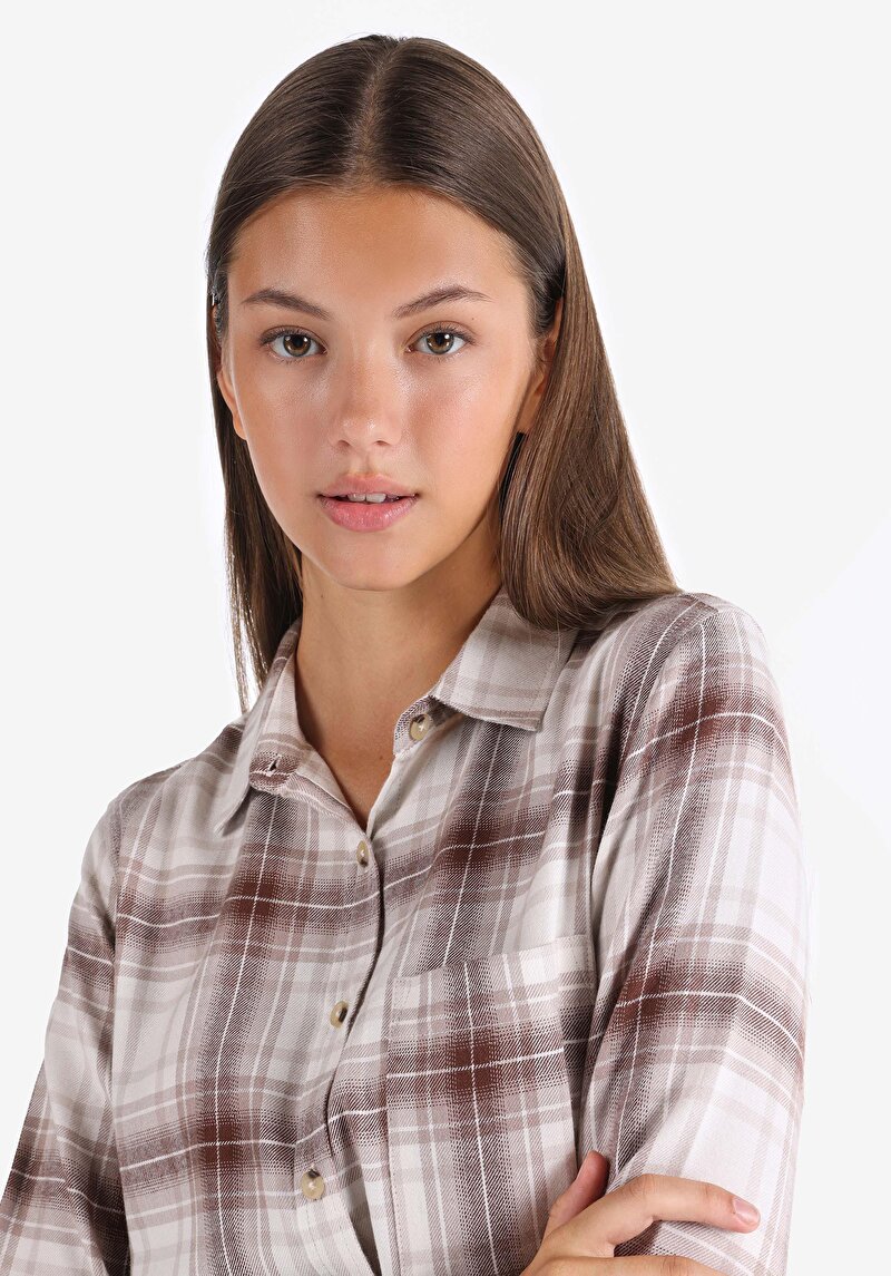 Показати інформацію про Сорочка З Довгим Рукавом Жіноча Бежева  Cl1060913