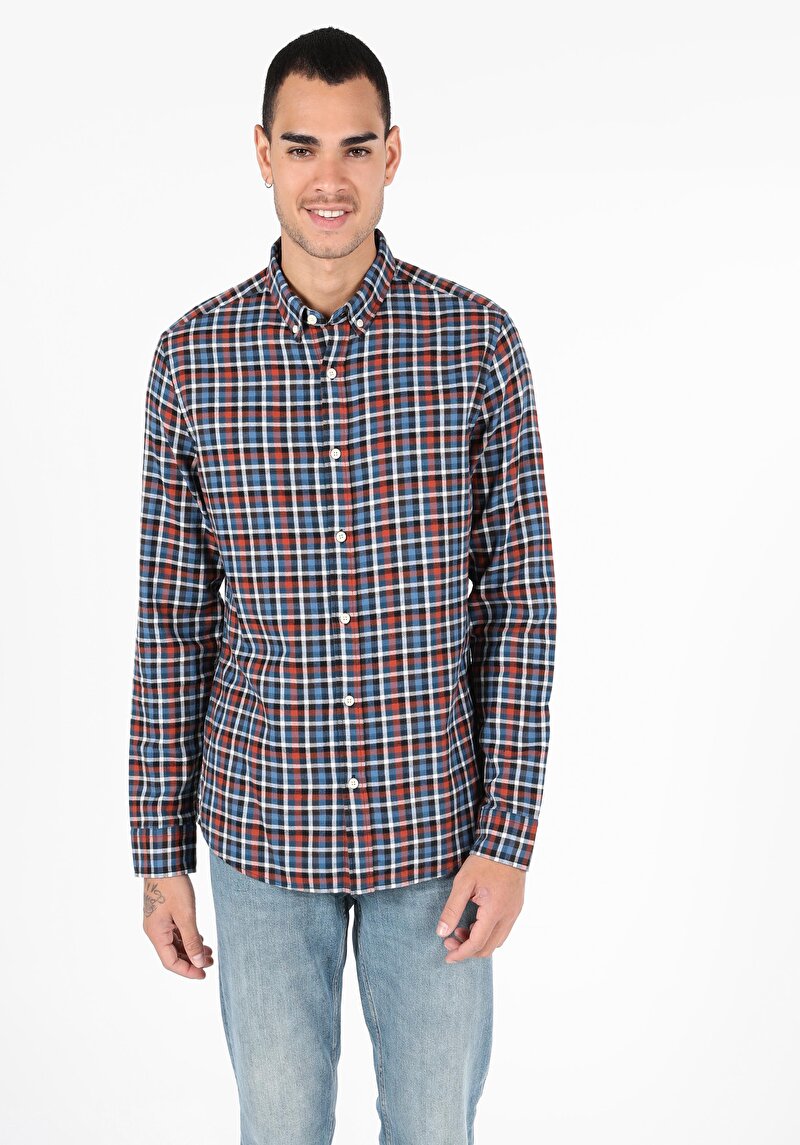 Зображення Сорочка З Довгим Рукавом Чоловіча Синя  Cl1051386