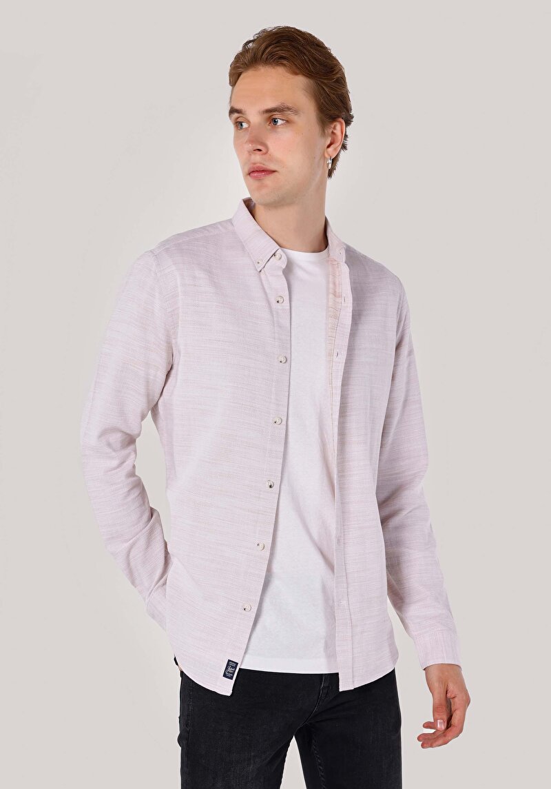 Зображення Сорочка З Довгим Рукавом Чоловіча Бежева Cl1064198