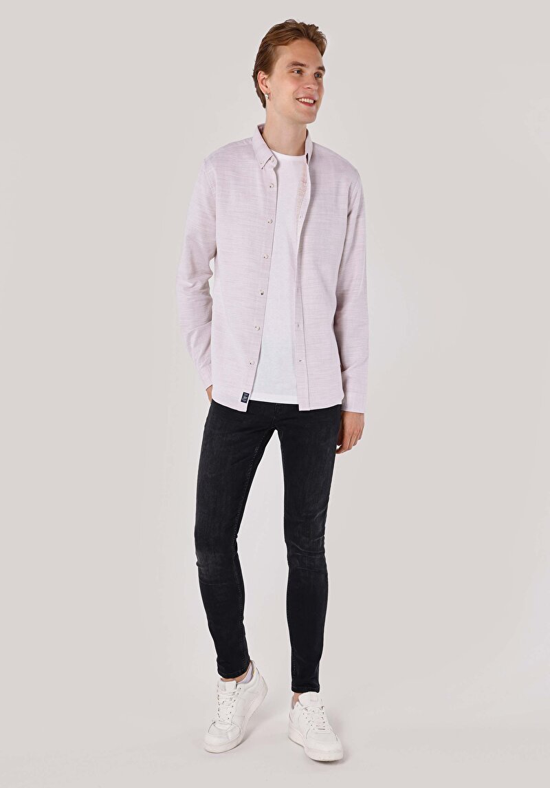 Показати інформацію про Сорочка З Довгим Рукавом Чоловіча Бежева  Cl1064198