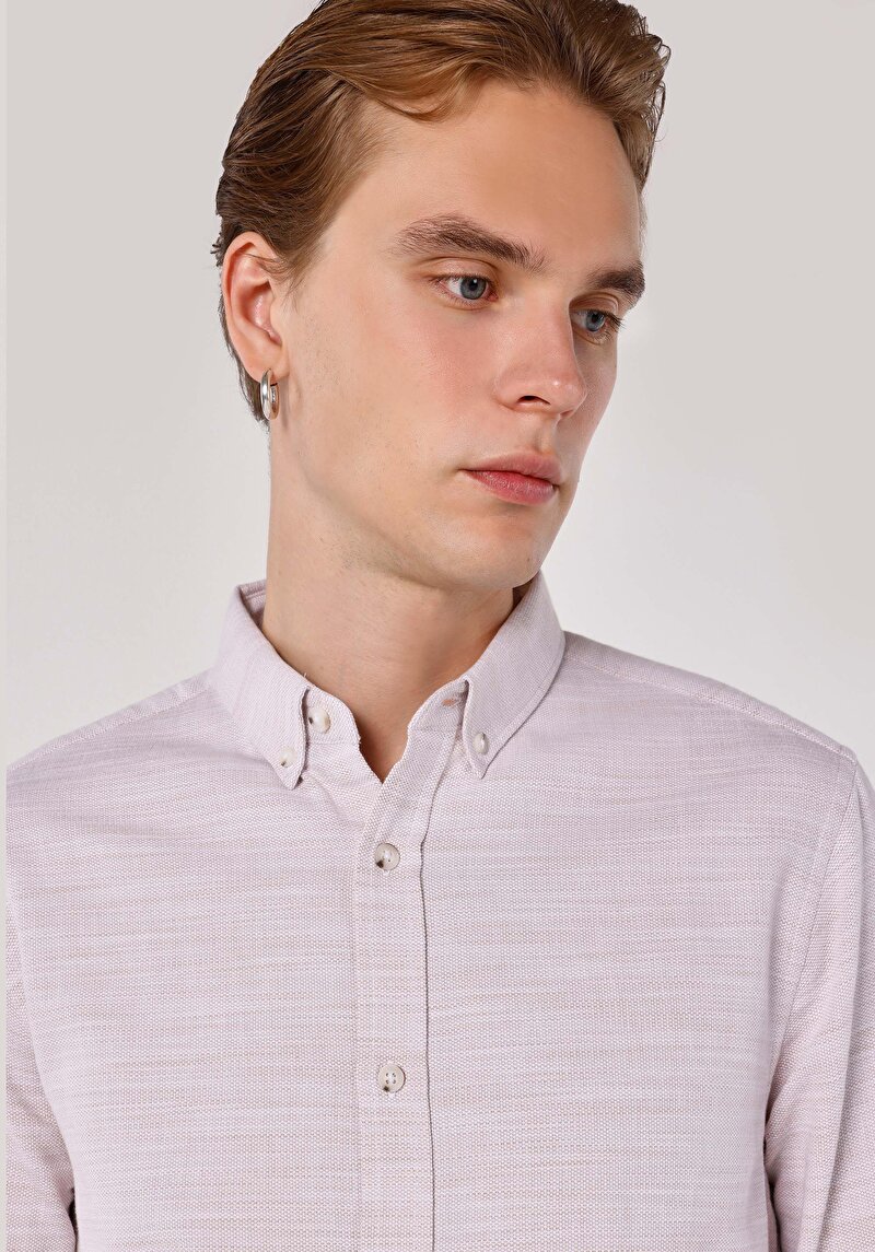 Показати інформацію про Сорочка З Довгим Рукавом Чоловіча Бежева  Cl1064198