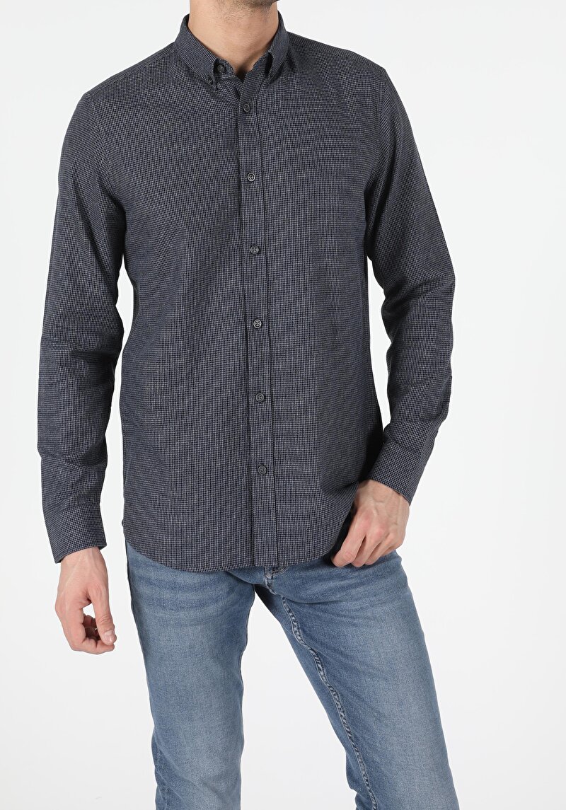 Зображення Сорочка З Довгим Рукавом Чоловіча Блакитна Cl1052342