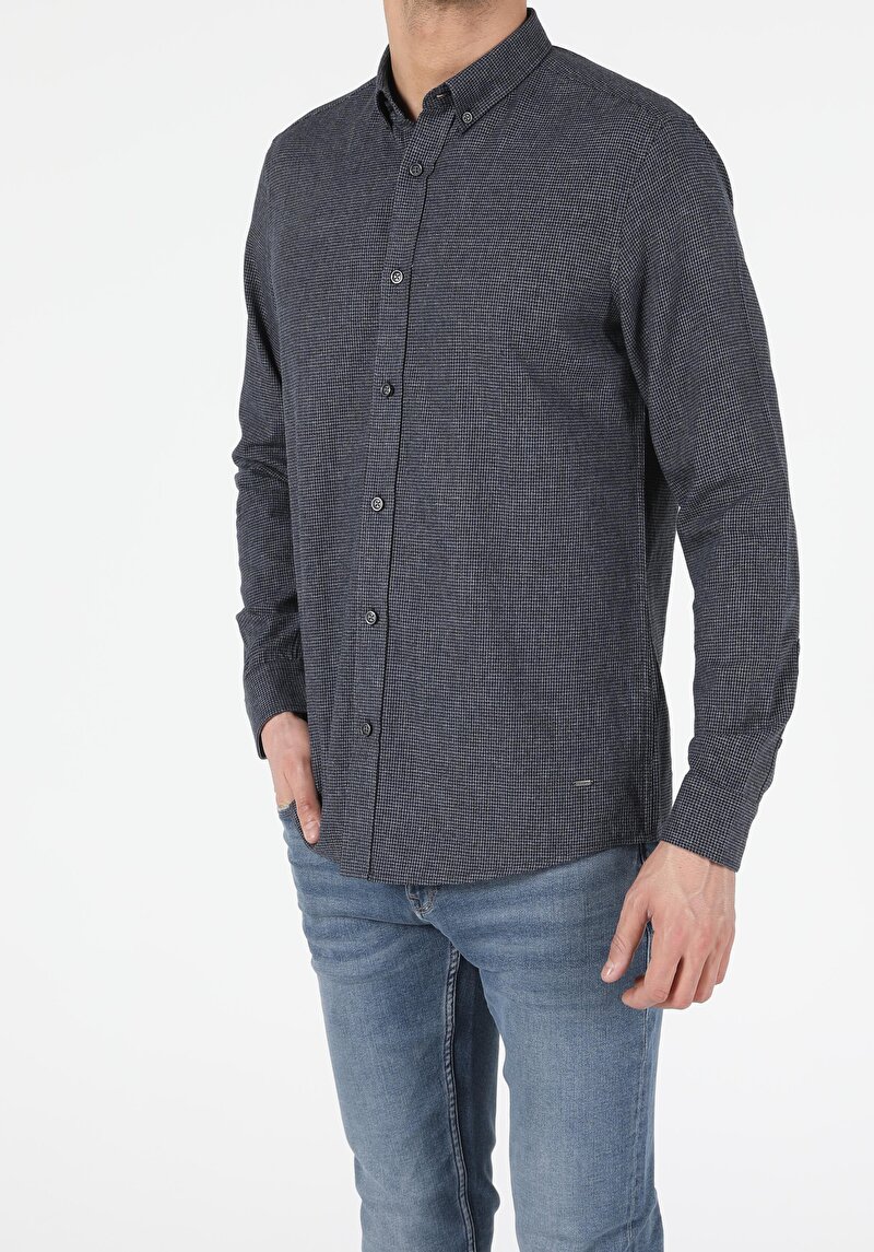 Показати інформацію про Сорочка З Довгим Рукавом Чоловіча Блакитна  Cl1052342