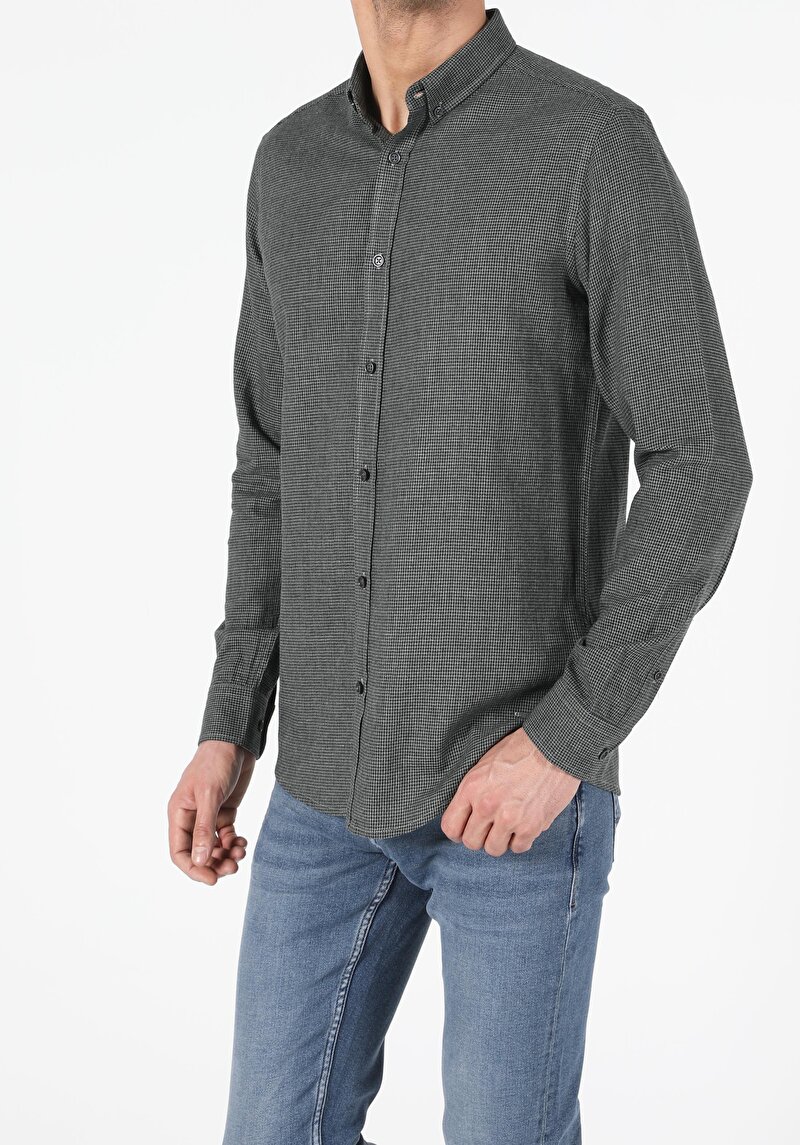 Зображення Сорочка З Довгим Рукавом Чоловіча Зелена Cl1052342