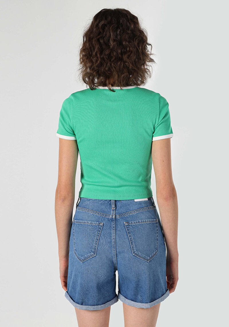 Показати інформацію про Футболка З Коротким Рукавом Жіноча Зелена  Cl1064266