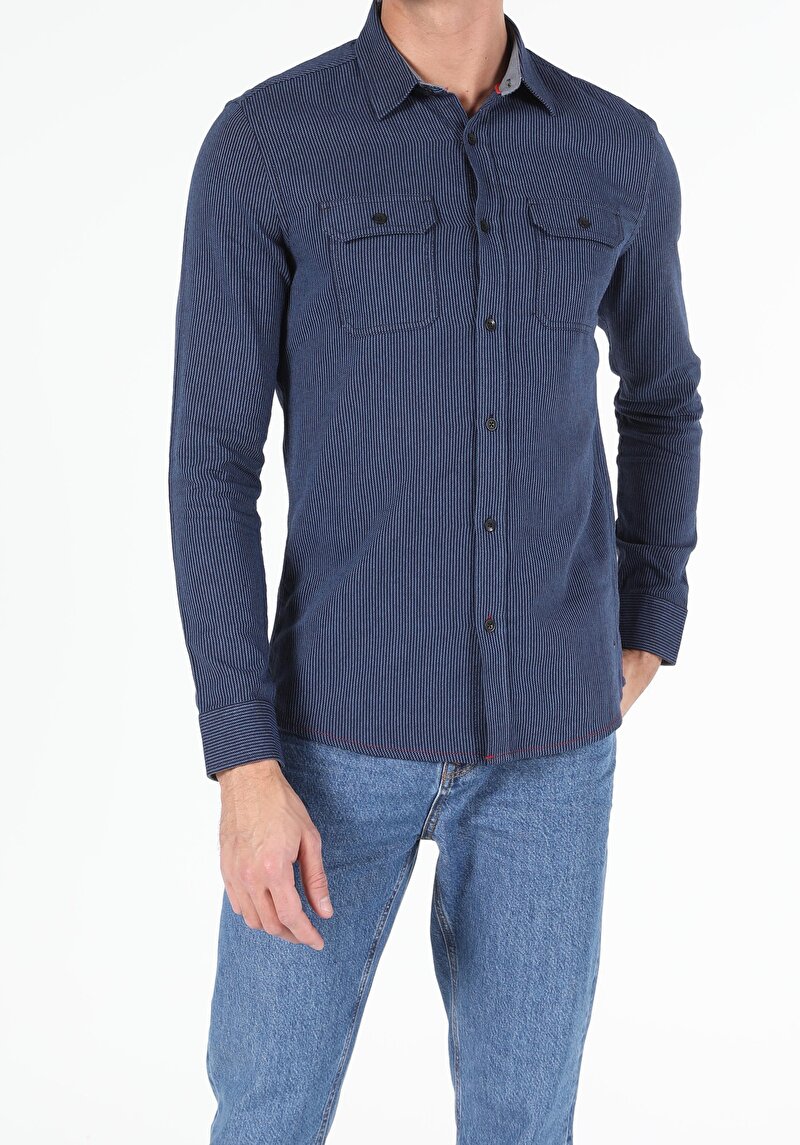 Зображення Сорочка З Довгим Рукавом Чоловіча Блакитна  Cl1052351