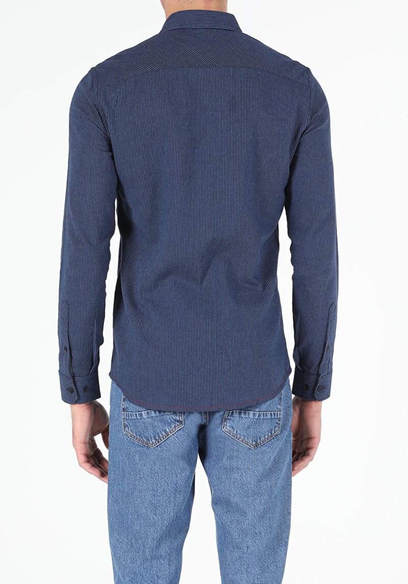 Показати інформацію про Сорочка З Довгим Рукавом Чоловіча Блакитна  Cl1052351