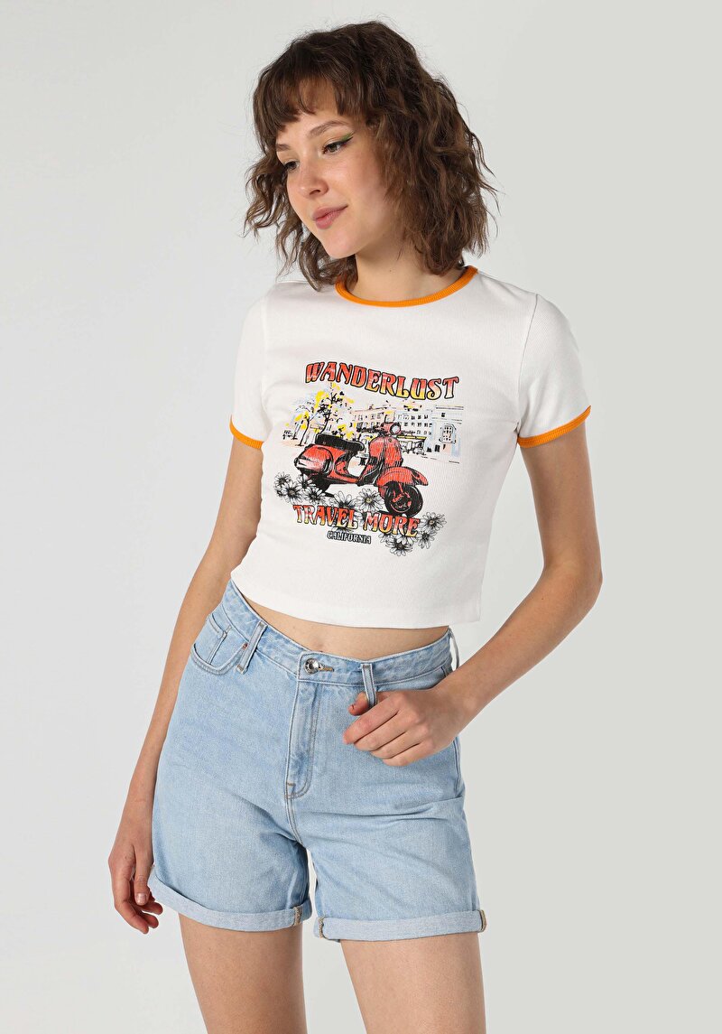 Показати інформацію про Футболка З Коротким Рукавом Жіноча Біла  Cl1064267