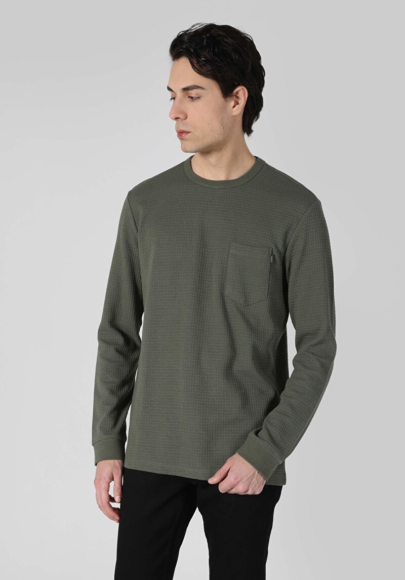 Показати інформацію про Футболка З Довгим Рукавом Чоловіча Зелена  Cl1061770