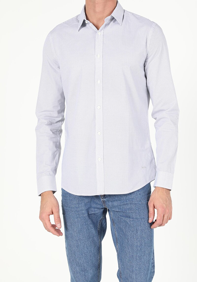 Зображення Сорочка З Довгим Рукавом Чоловіча Блакитна  Cl1052640