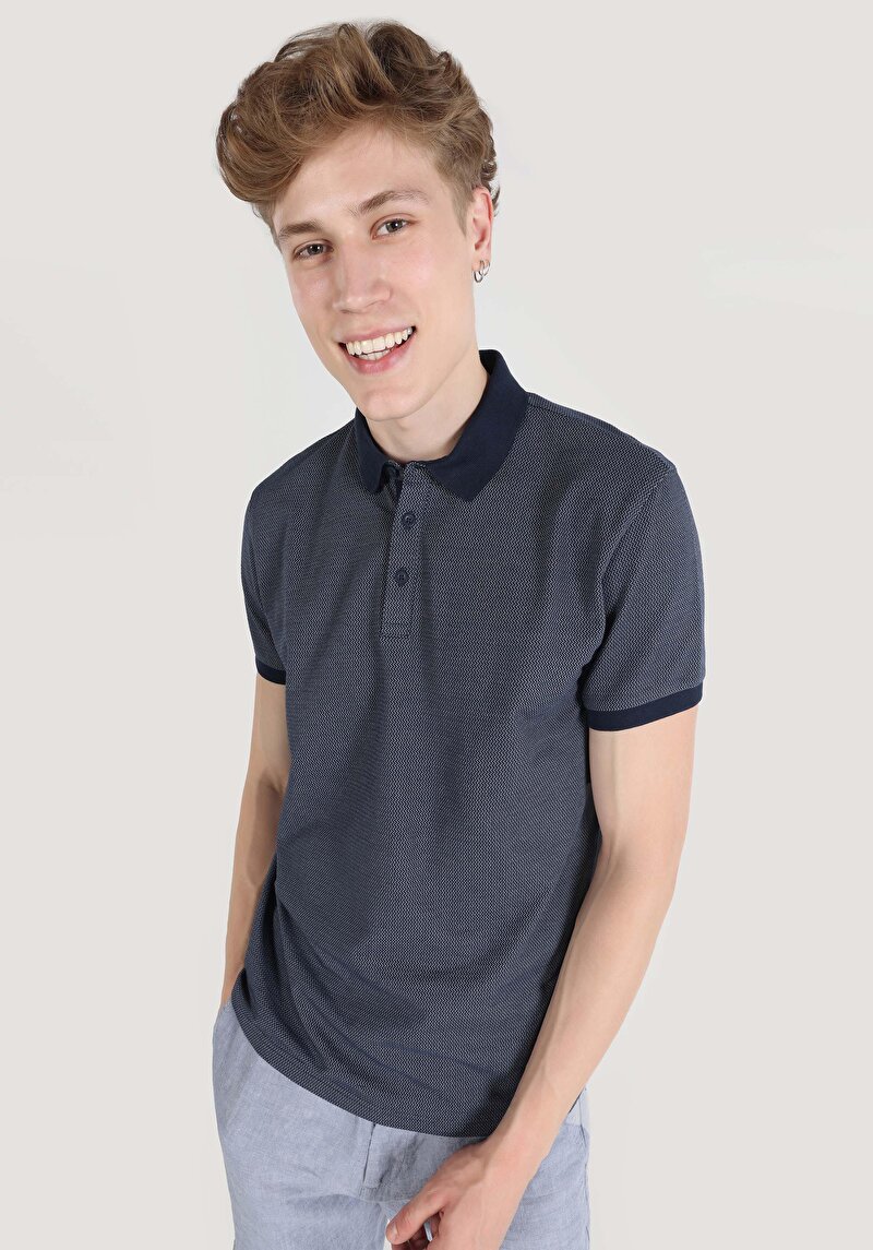 Показати інформацію про Поло З Коротким Рукавом Чоловіче Синє  Cl1064290