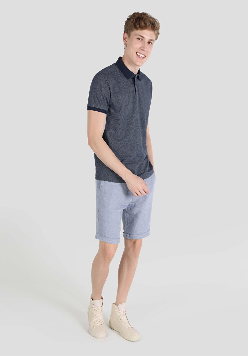 Показати інформацію про Поло З Коротким Рукавом Чоловіче Синє  Cl1064290