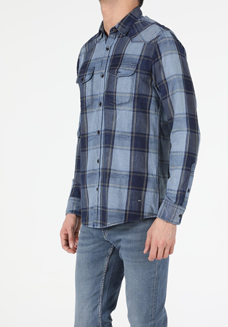 Показати інформацію про Сорочка З Довгим Рукавом Чоловіча Блакитна  Cl1053000