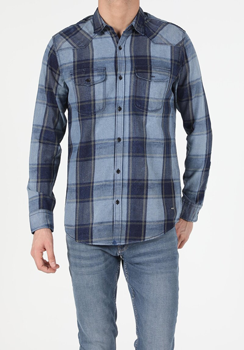 Показати інформацію про Сорочка З Довгим Рукавом Чоловіча Блакитна  Cl1053000