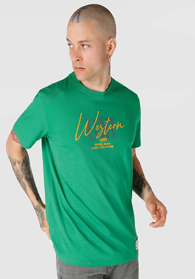 Зображення Футболка З Коротким Рукавом Чоловіча Зелена  Cl1061800