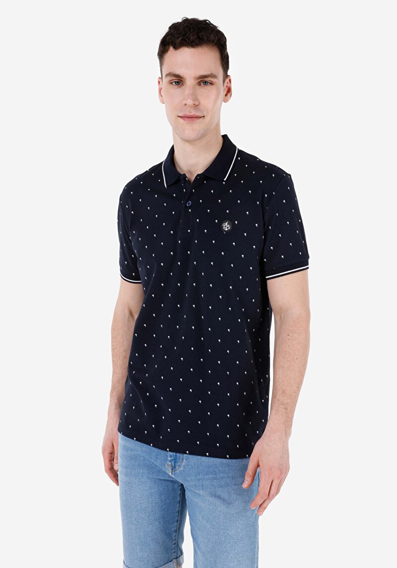 Зображення Поло З Коротким Рукавом Чоловіче Синє  Cl1067716