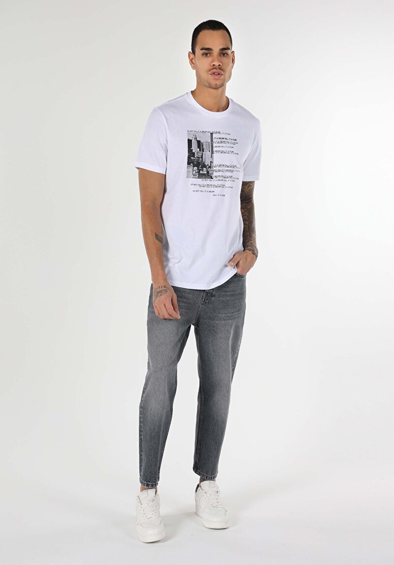 Показати інформацію про Футболка З Коротким Рукавом Чоловіча Біла  Cl1061808