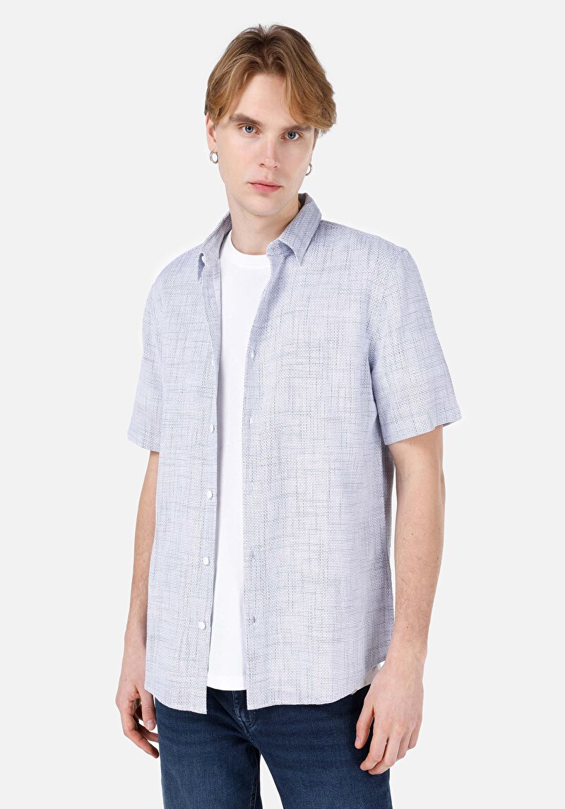 Зображення Сорочка З Коротким Рукавом Чоловіча Блакитна  Cl1067835