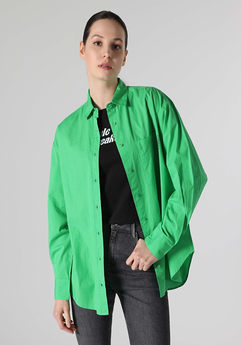 Показати інформацію про Сорочка З Довгим Рукавом Жіноча Зелена  Cl1062116