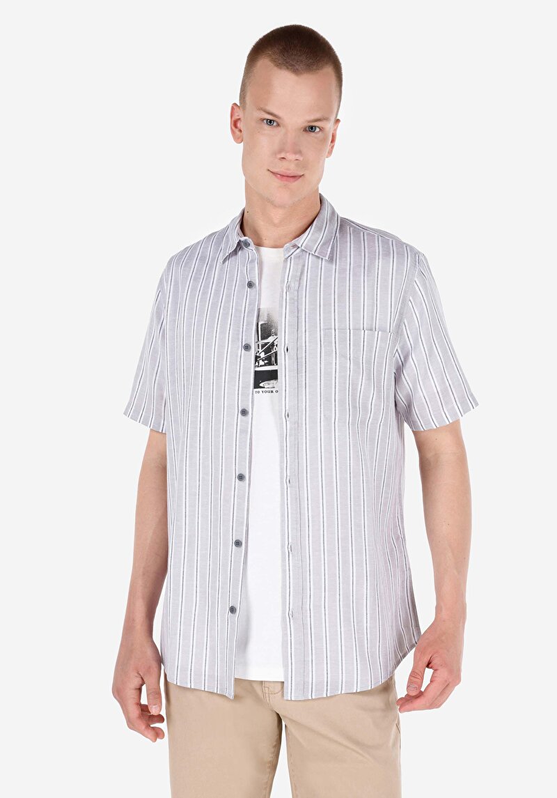 Зображення Сорочка З Коротким Рукавом Чоловіча Сіра Cl1067847