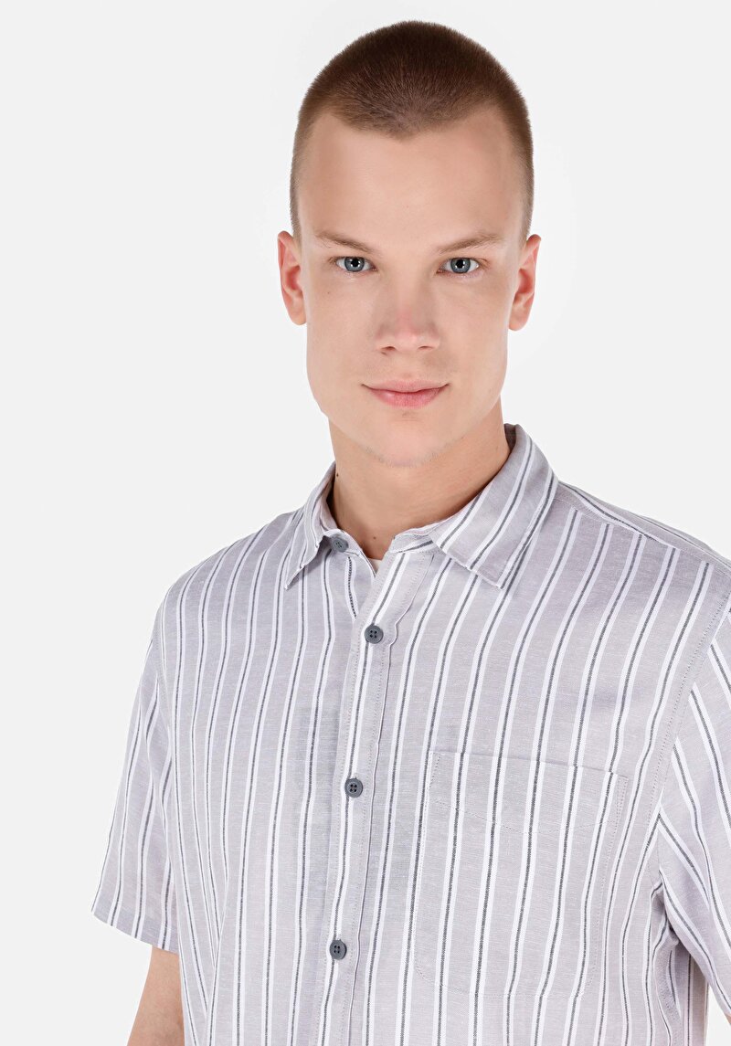 Зображення Сорочка З Коротким Рукавом Чоловіча Сіра Cl1067847