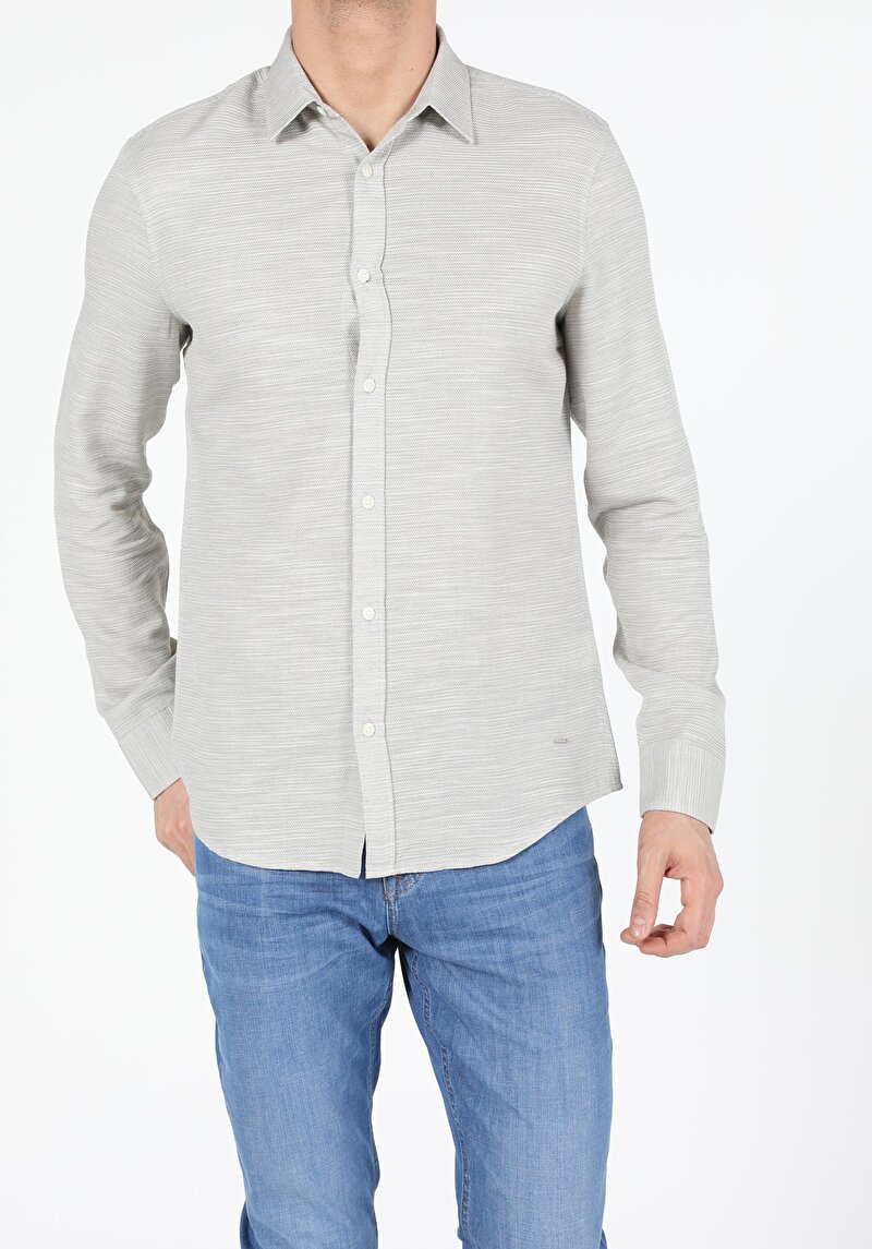 Зображення Сорочка З Довгим Рукавом Чоловіча Зелена  Cl1054243