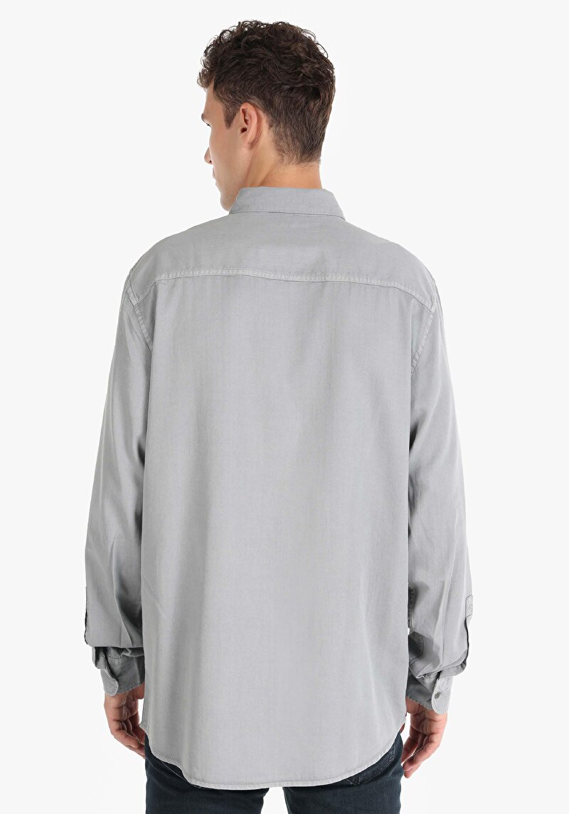 Показати інформацію про Сорочка З Довгим Рукавом Чоловіча Сіра  Cl1064676