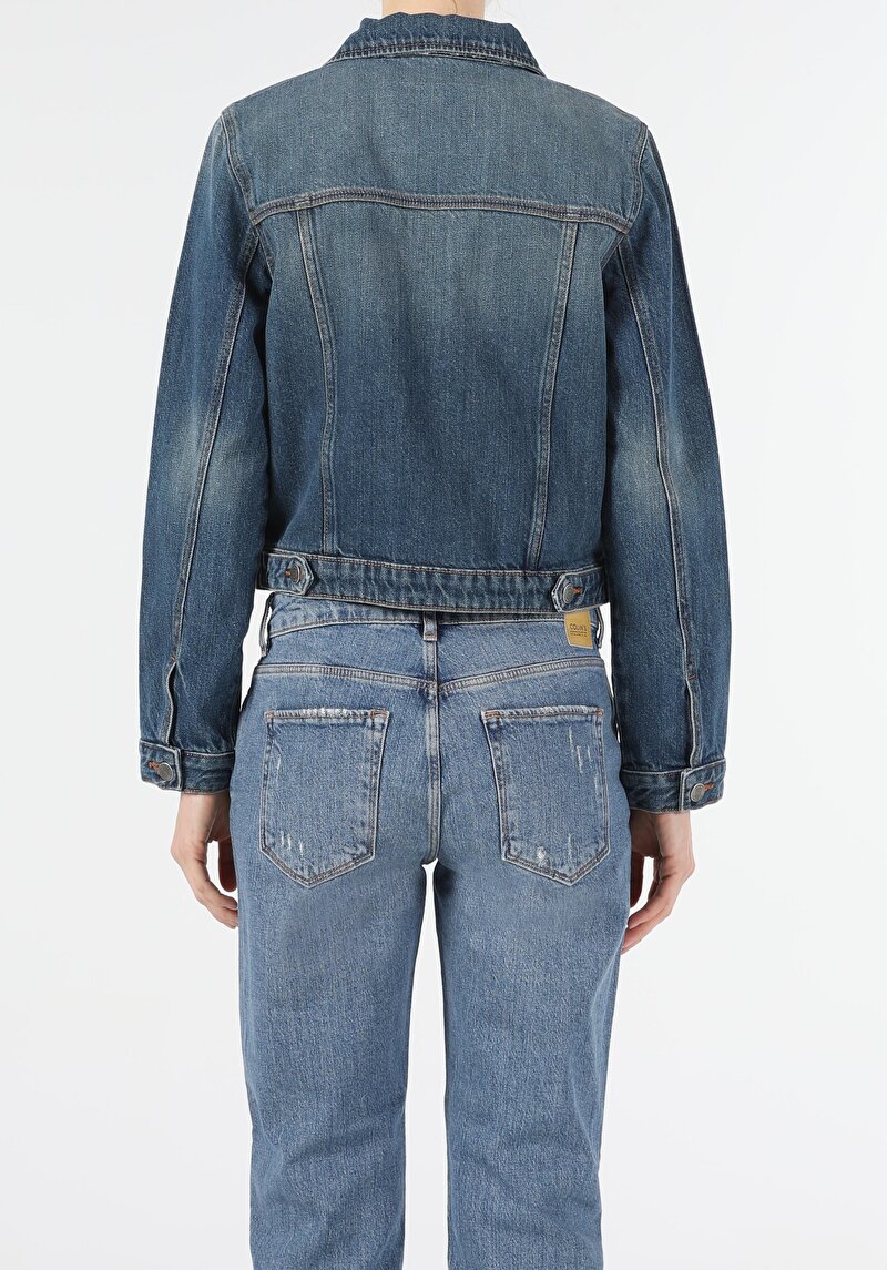 Показати інформацію про Джинсова Куртка Жіноча Синя Класичного Крою CL1054734