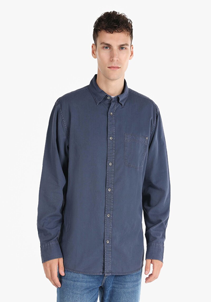 Зображення Сорочка З Довгим Рукавом Чоловіча Блакитна Cl1064676