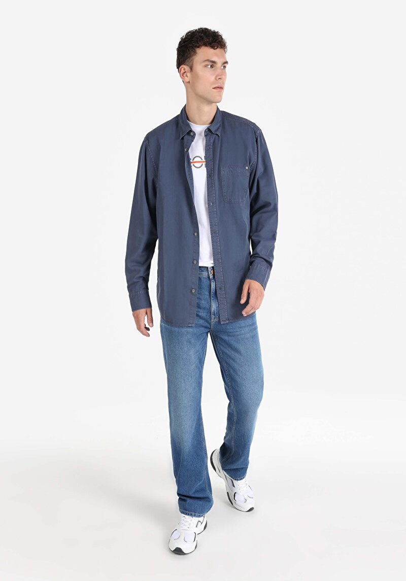 Зображення Сорочка З Довгим Рукавом Чоловіча Блакитна Cl1064676