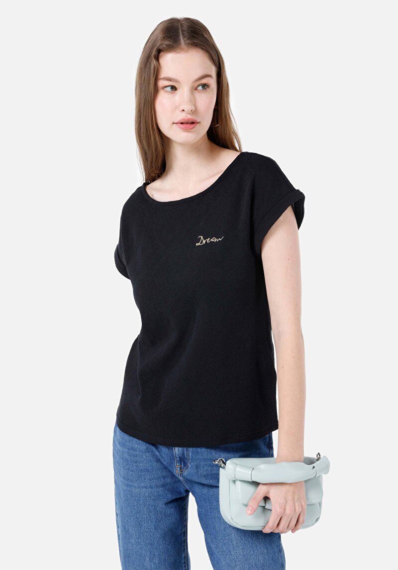 Зображення Футболка З Коротким Рукавом Жіноча Чорна  Cl1067918