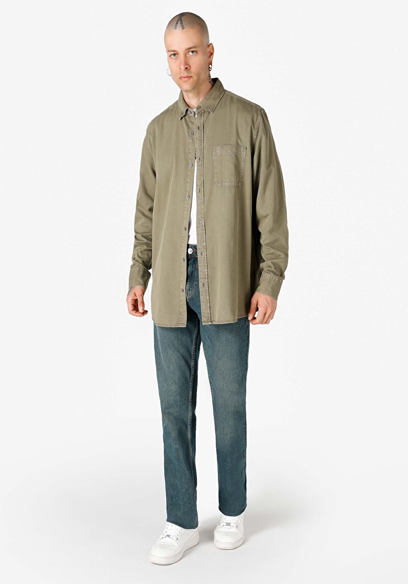 Зображення Сорочка З Довгим Рукавом Чоловіча Зелена Cl1064676