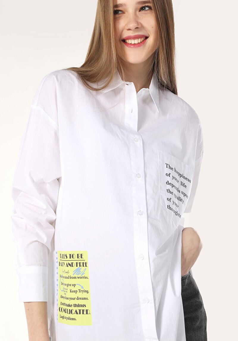Зображення Сорочка З Довгим Рукавом Жіноча Біла  Cl1062470