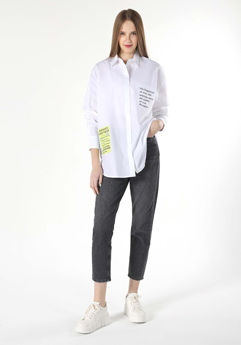 Показати інформацію про Сорочка З Довгим Рукавом Жіноча Біла  Cl1062470